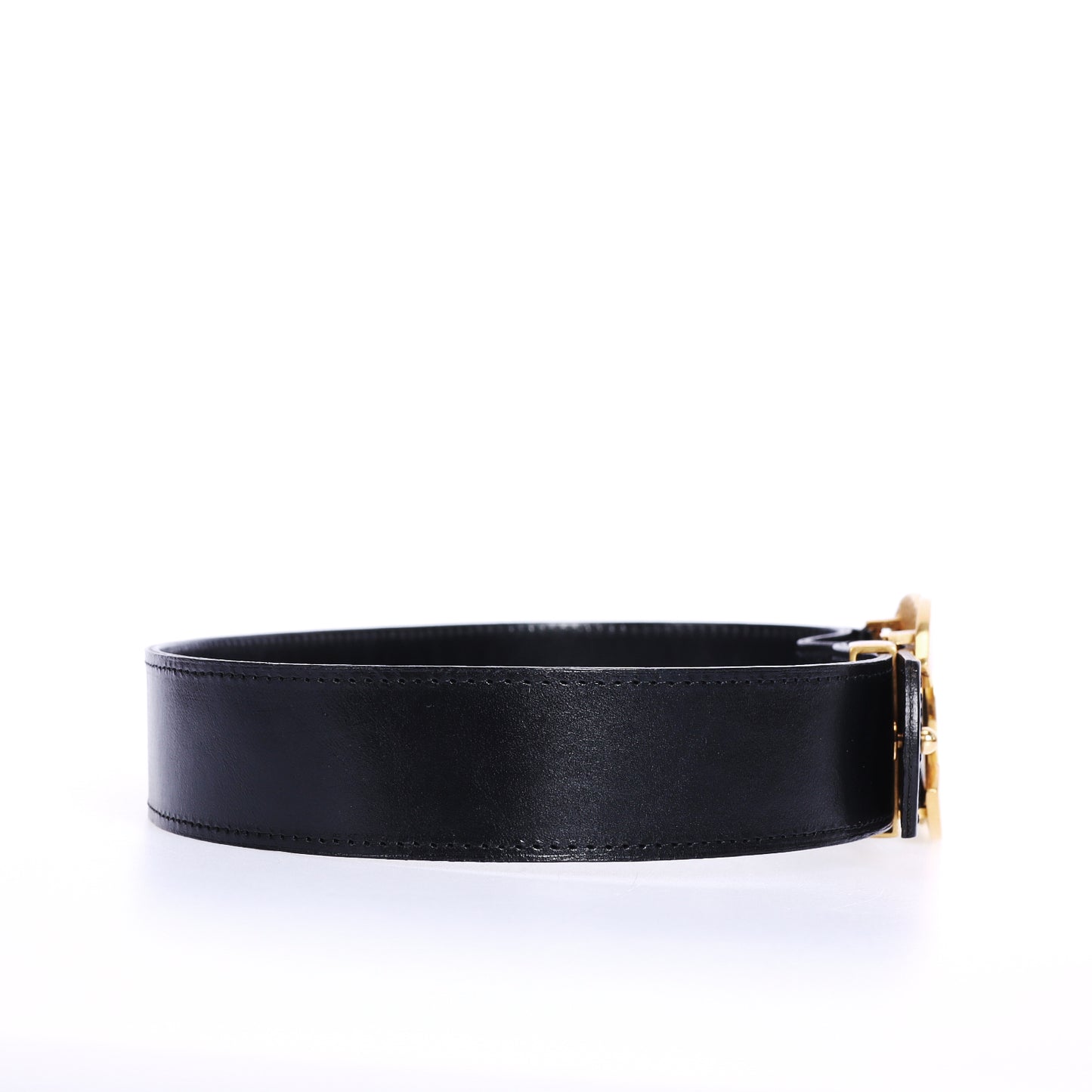 Pre-Owned Chanel Black Calfskin Leather Belt 61628937