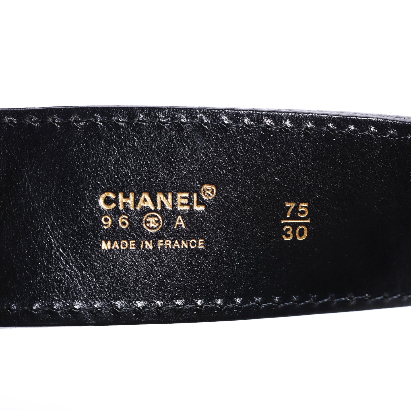 Pre-Owned Chanel Black Calfskin Leather Belt 61628937
