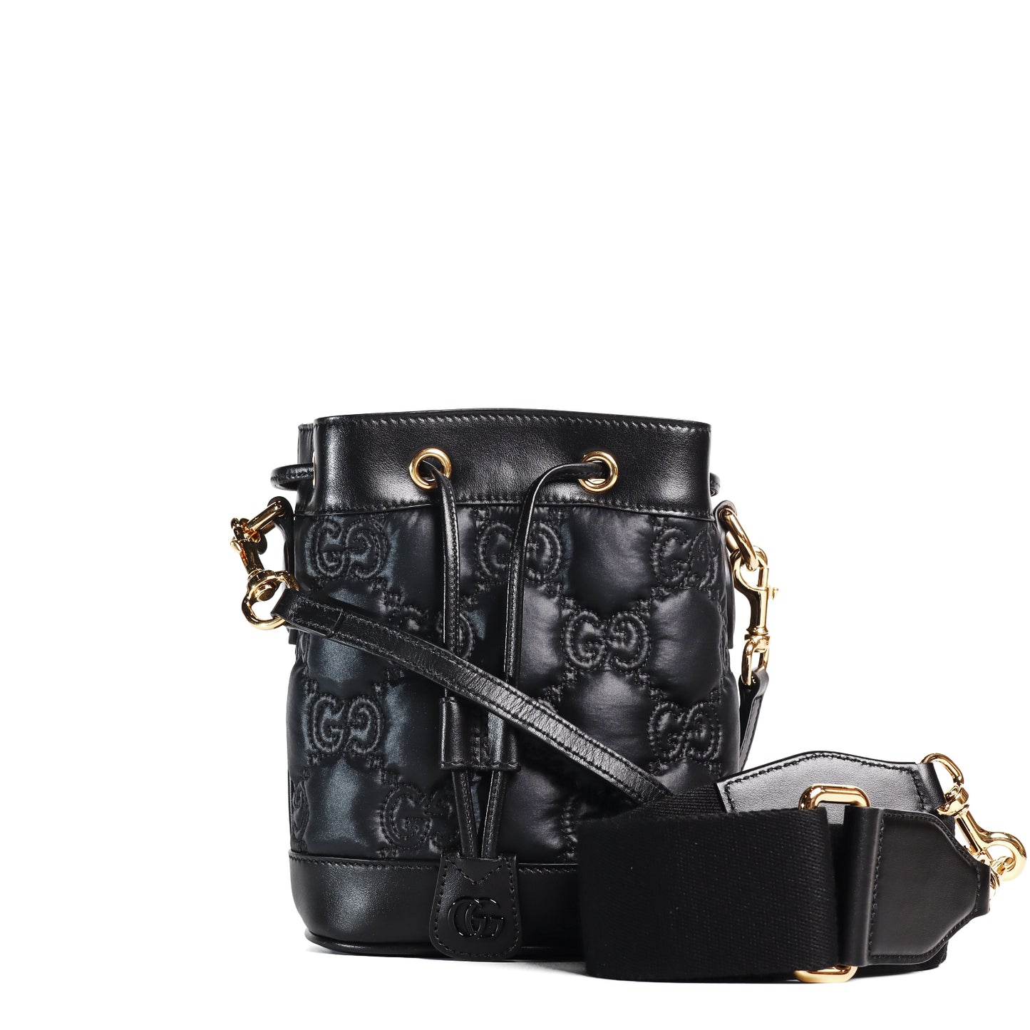 Pre-Owned Gucci Black  Matelassé  Calfskin  Crossbody Bag 61843833