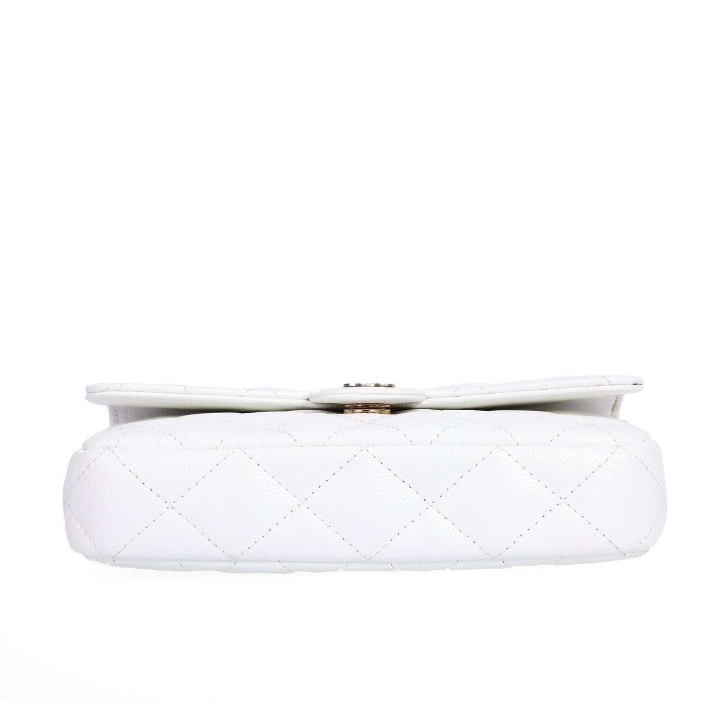 Pre-Owned Chanel Classic Flap White Calfskin Leather Chain Shoulder Bag 63949210