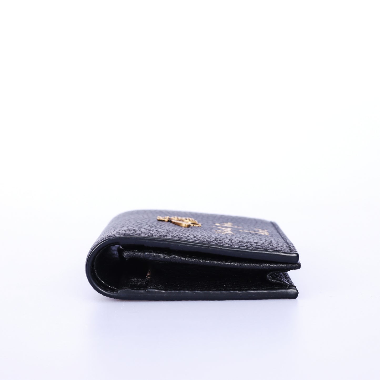 Pre-Owned Gucci Animalier Bee Black Calfskin Leather Small Wallet 64098083