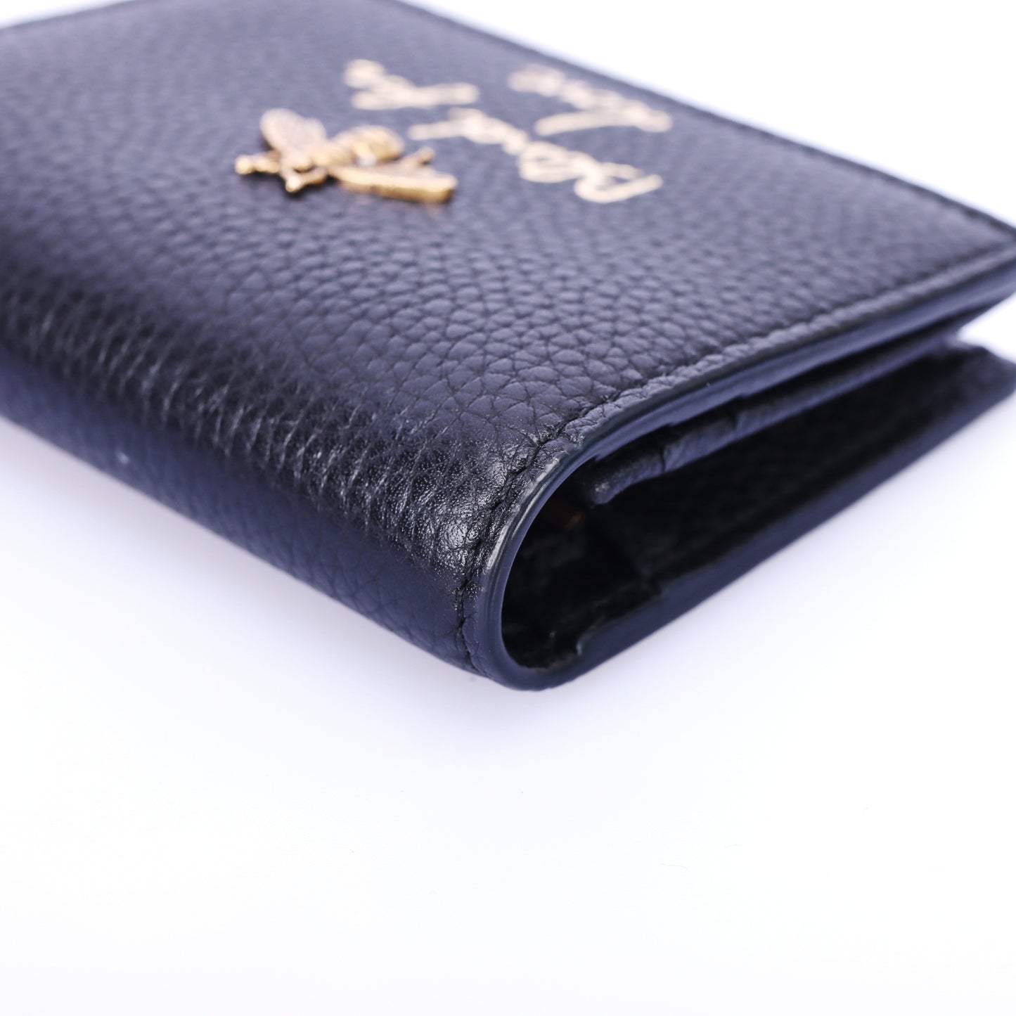 Pre-Owned Gucci Animalier Bee Black Calfskin Leather Small Wallet 64098083