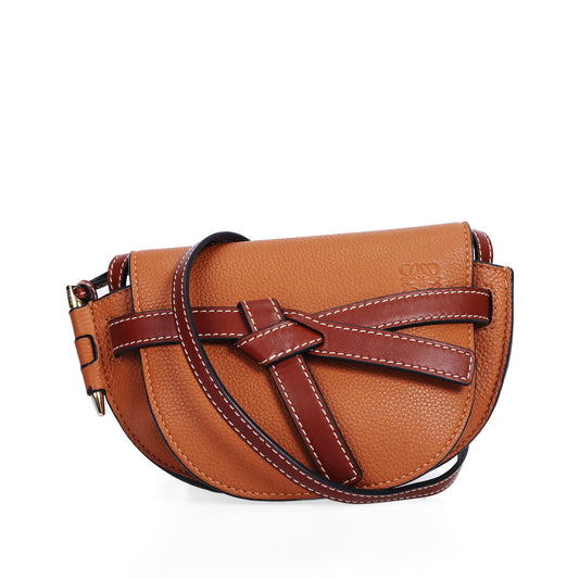 Pre-Owned Loewe Gate Tan Calfskin Crossbody Bag 65546791