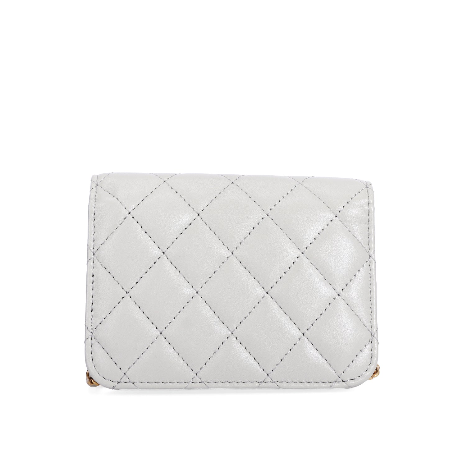Pre-Owned Chanel Classic Quilted Grey Lambskin Leather Shoulder Bag 66562541