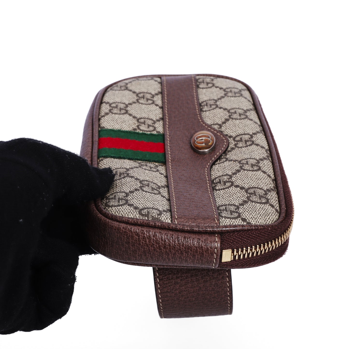 Pre-Owned Gucci Ophidia GG Brown Coated Canvas Belt Bag 66709062