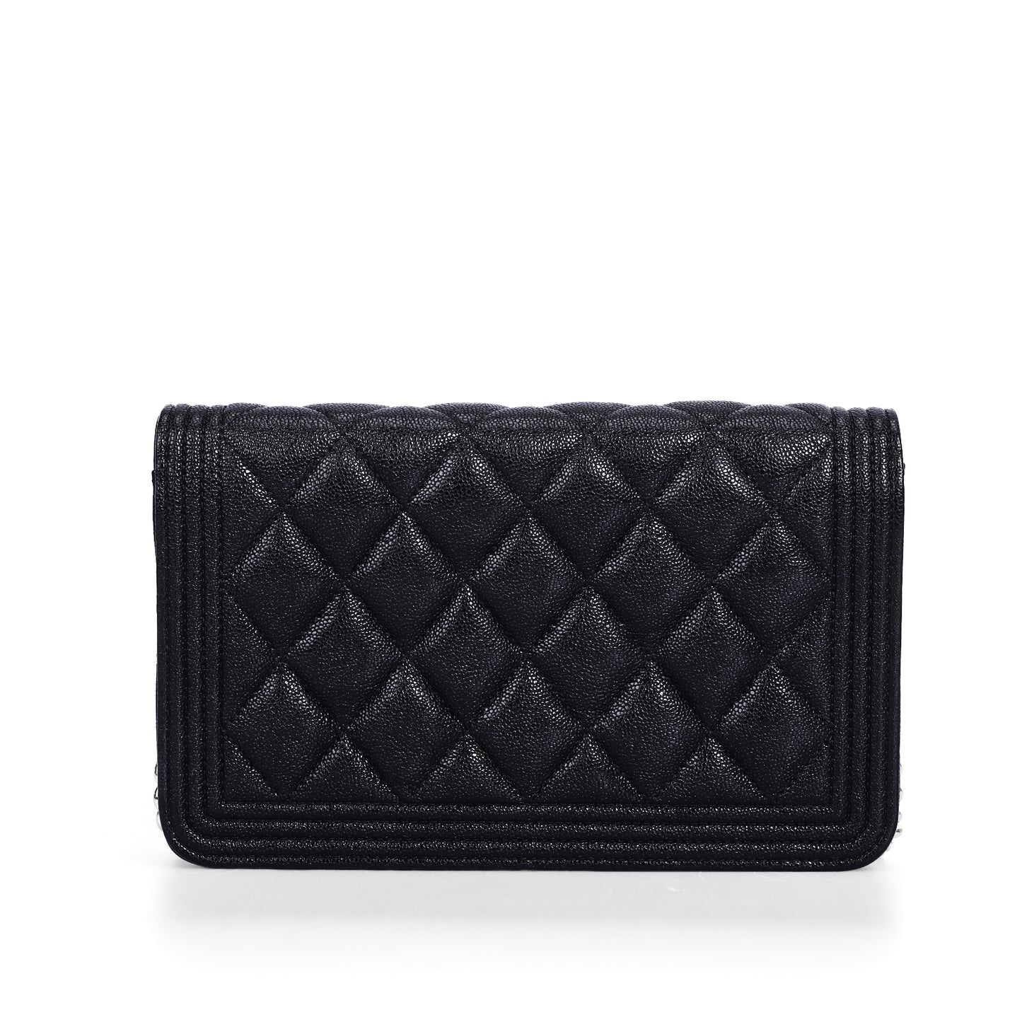 Pre-Owned Chanel Boy Black Calfskin Wallet on Chain 66815808 L