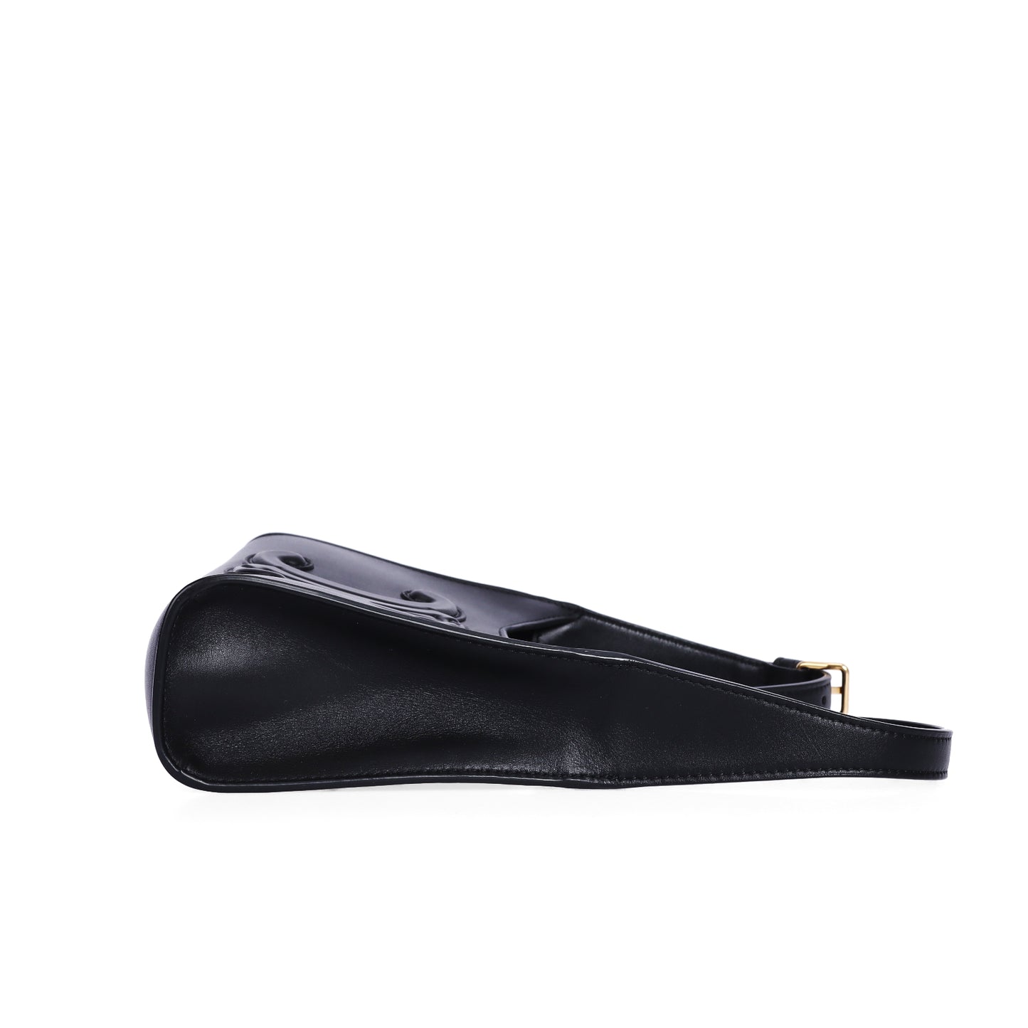 Pre-Owned Celine Ava Triomphe Black Calfskin Shoulder Bag 67713343