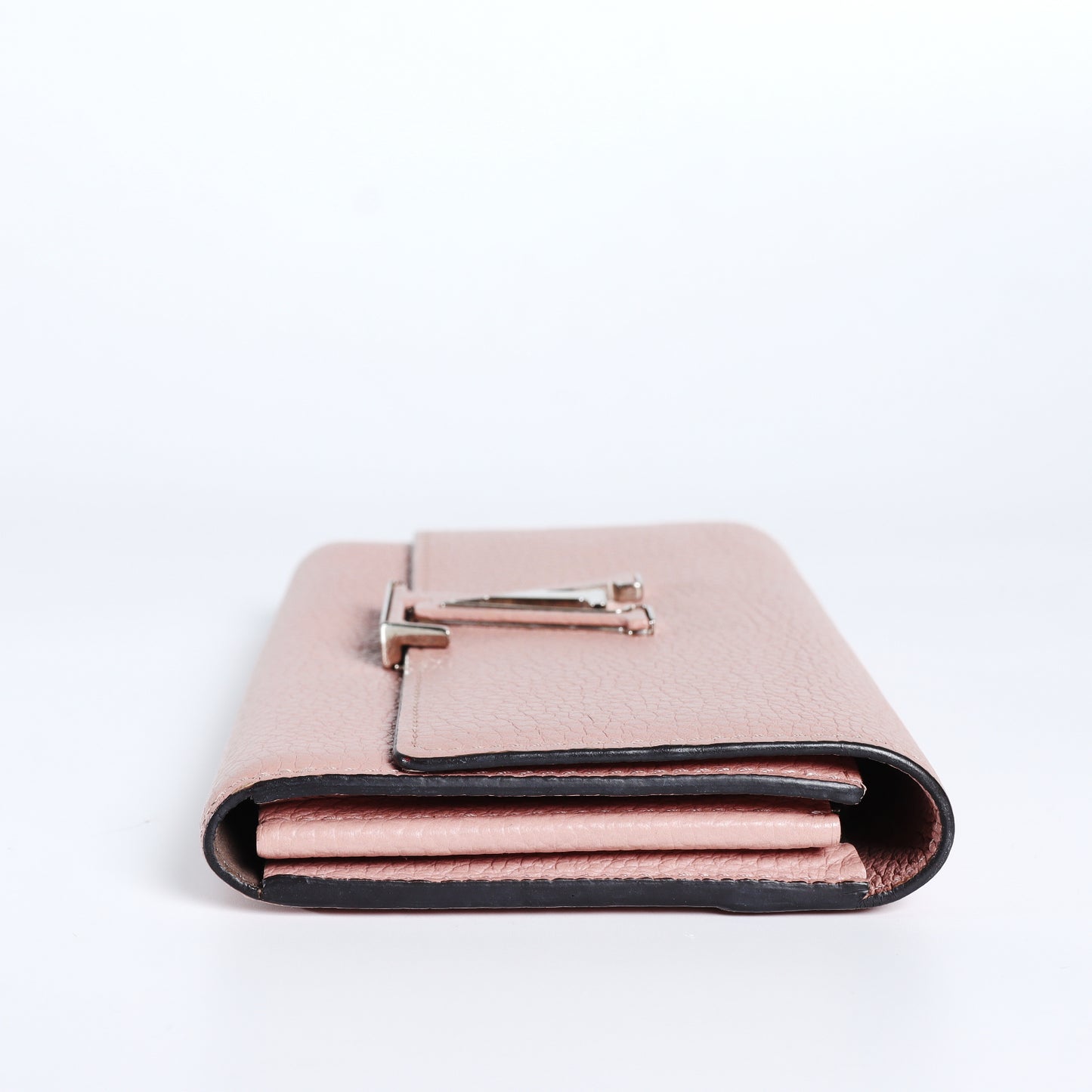 Pre-Owned Louis Vuitton Vavin Pink Leather with Silver-Tone LV Logo Wallet 67830123