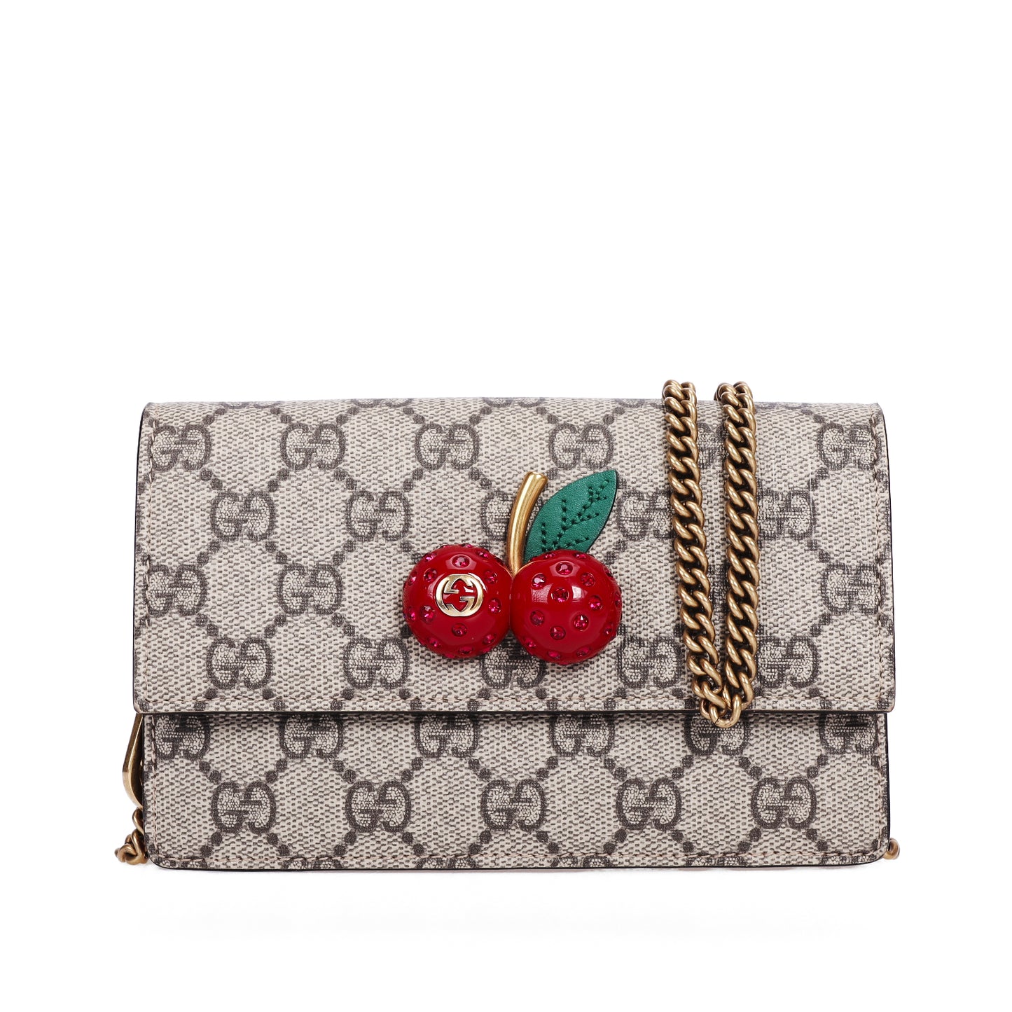 Pre-Owned Gucci Cherry GG Supreme Coated Canvas Shoulder Bag 67880018