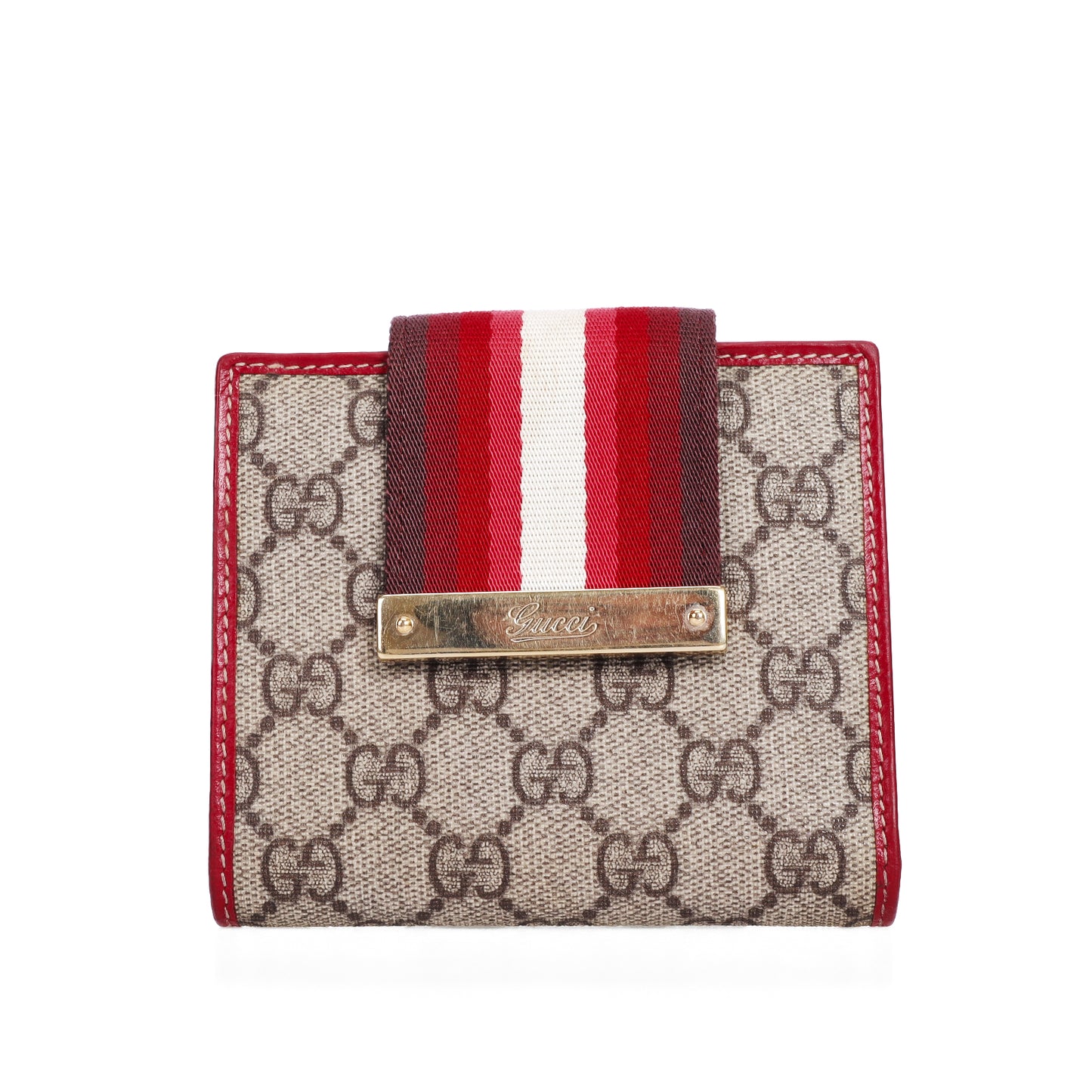 Pre-Owned Gucci GG Supreme Beige Coated Canvas Wallet 68657396