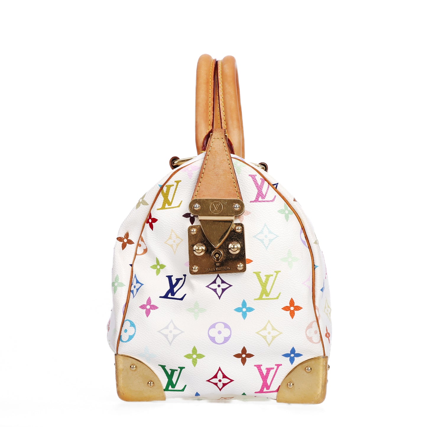 Pre-Owned Louis Vuitton Speedy White Murakami Coated Canvas Top Handle Bag 69158498