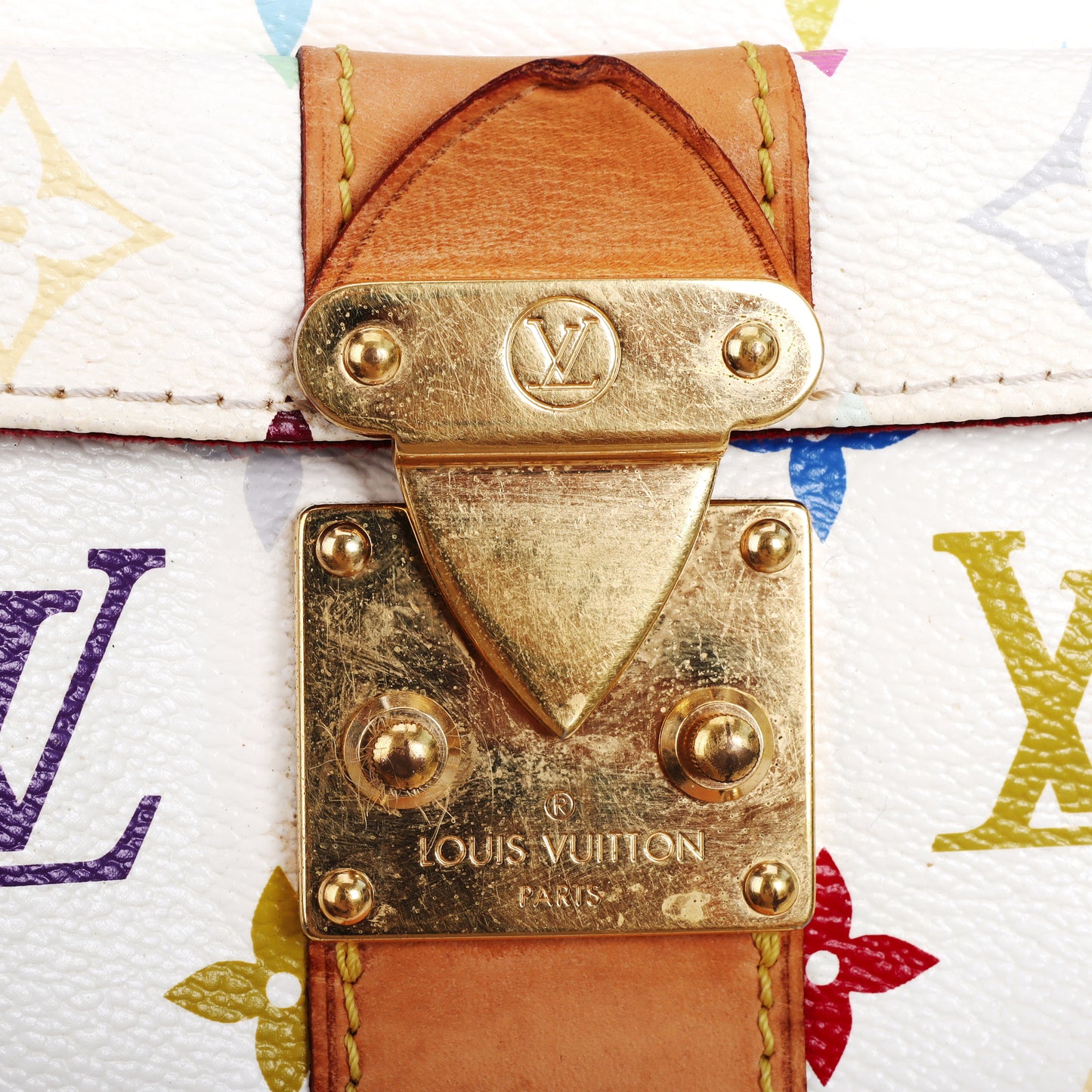 Pre-Owned Louis Vuitton Speedy White Murakami Coated Canvas Top Handle Bag 69158498