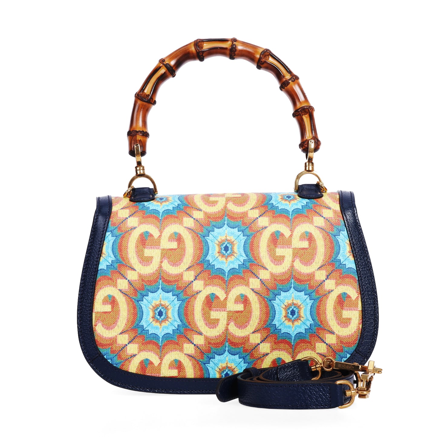 Pre-Owned Gucci Bamboo 1947 Multicolor Coated Canvas Shoulder Bag 69936046