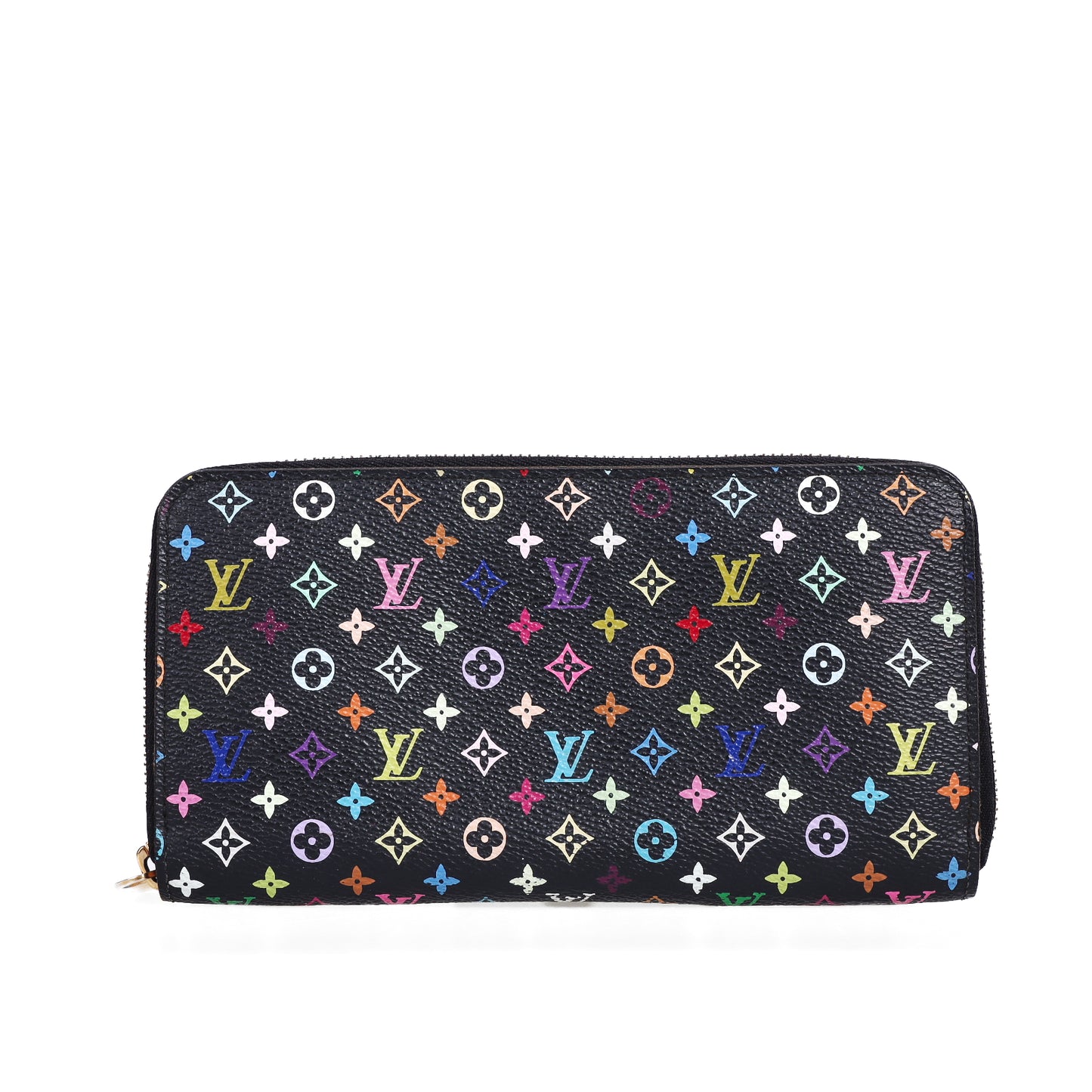 Pre-Owned Louis Vuitton Zip-Around Black Murakami Coated Canvas Long Wallet 70805622