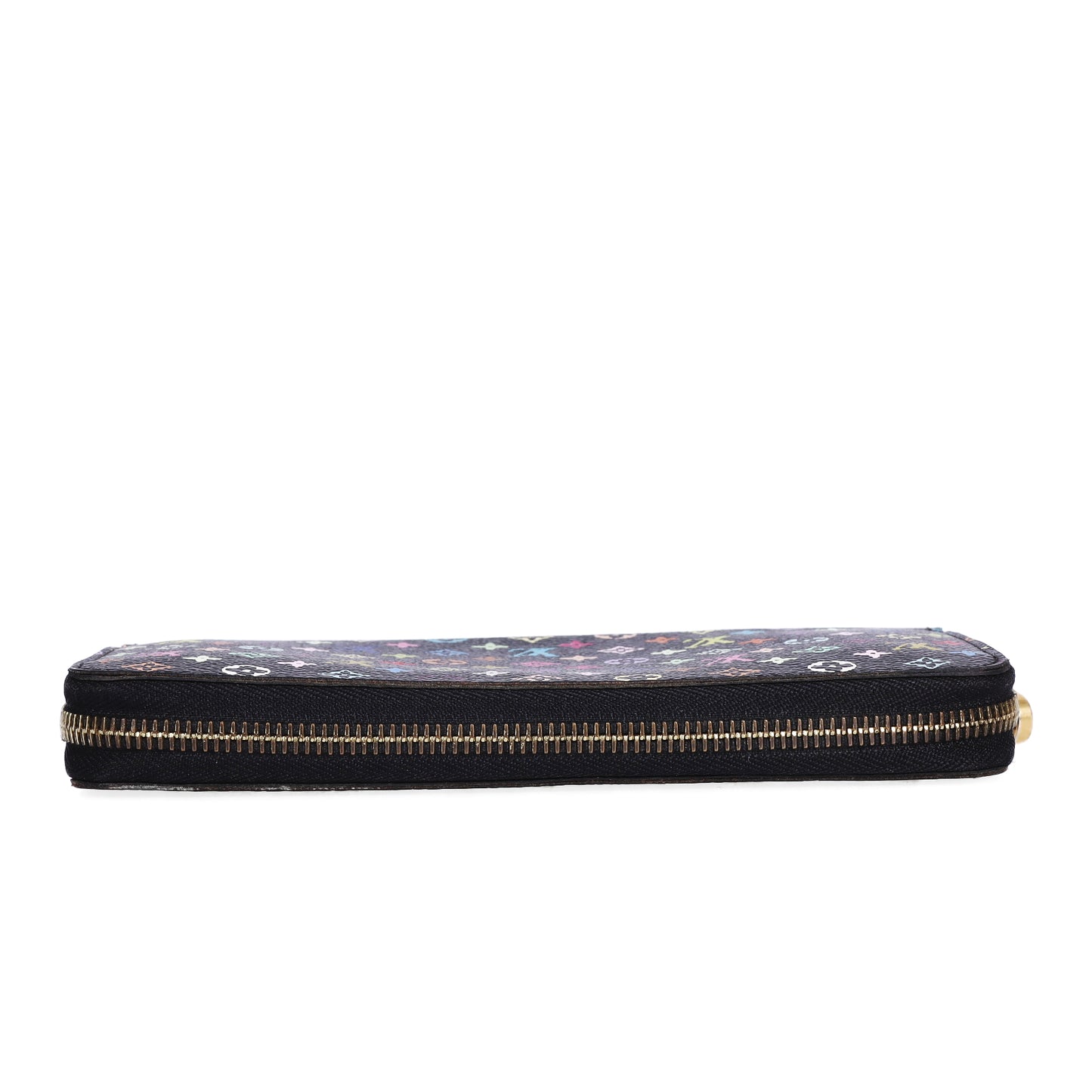 Pre-Owned Louis Vuitton Zip-Around Black Murakami Coated Canvas Long Wallet 70805622
