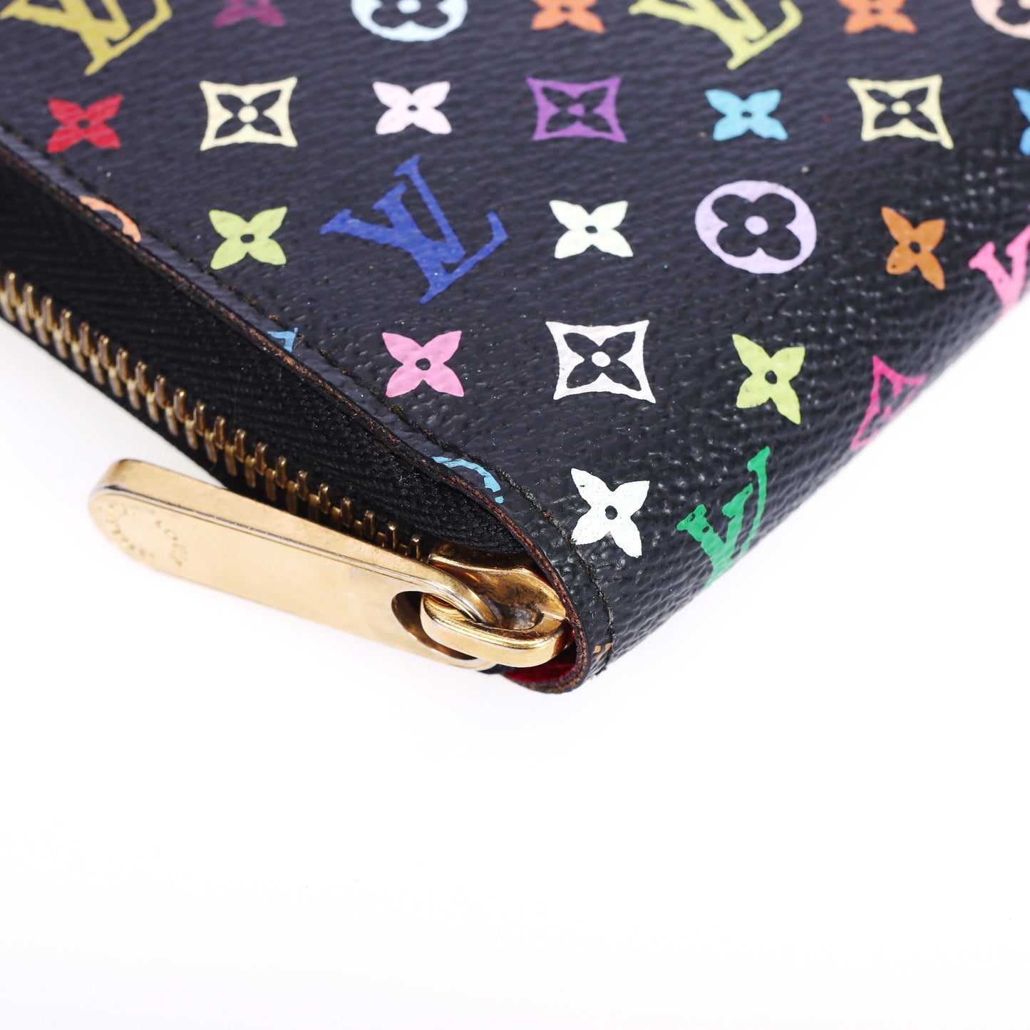 Pre-Owned Louis Vuitton Zip-Around Black Murakami Coated Canvas Long Wallet 70805622