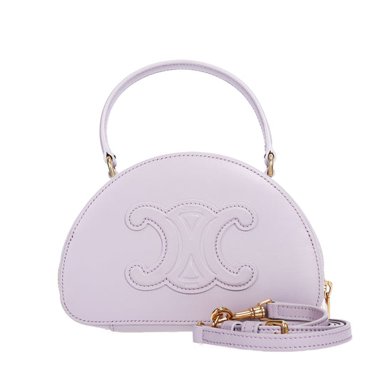 Pre-Owned Celine Half Moon Purple Calfskin Shoulder Bag 70893467
