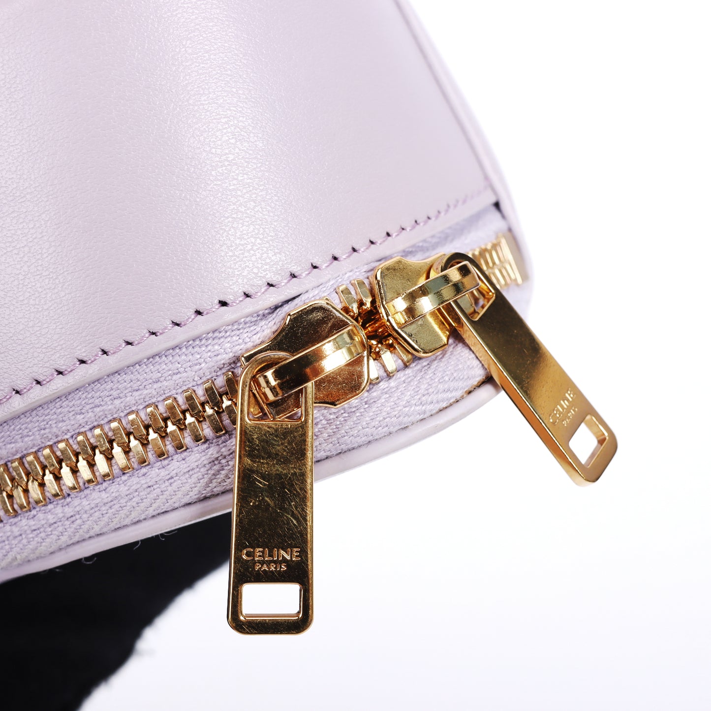 Pre-Owned Celine Half Moon Purple Calfskin Shoulder Bag 70893467