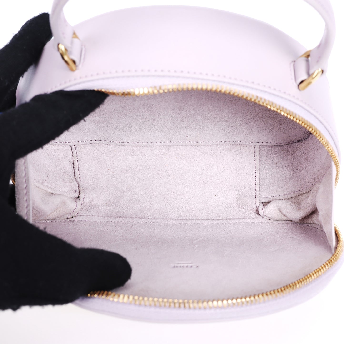 Pre-Owned Celine Half Moon Purple Calfskin Shoulder Bag 70893467