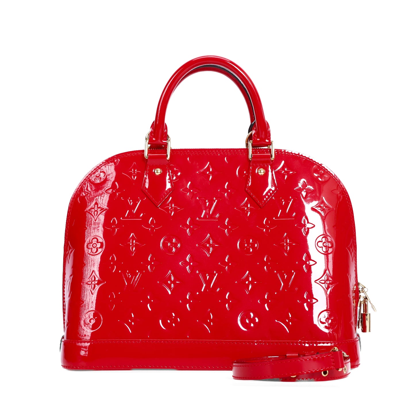Pre-Owned Louis Vuitton Alma PM Red Patent Leather Shoulder Bag 72014458