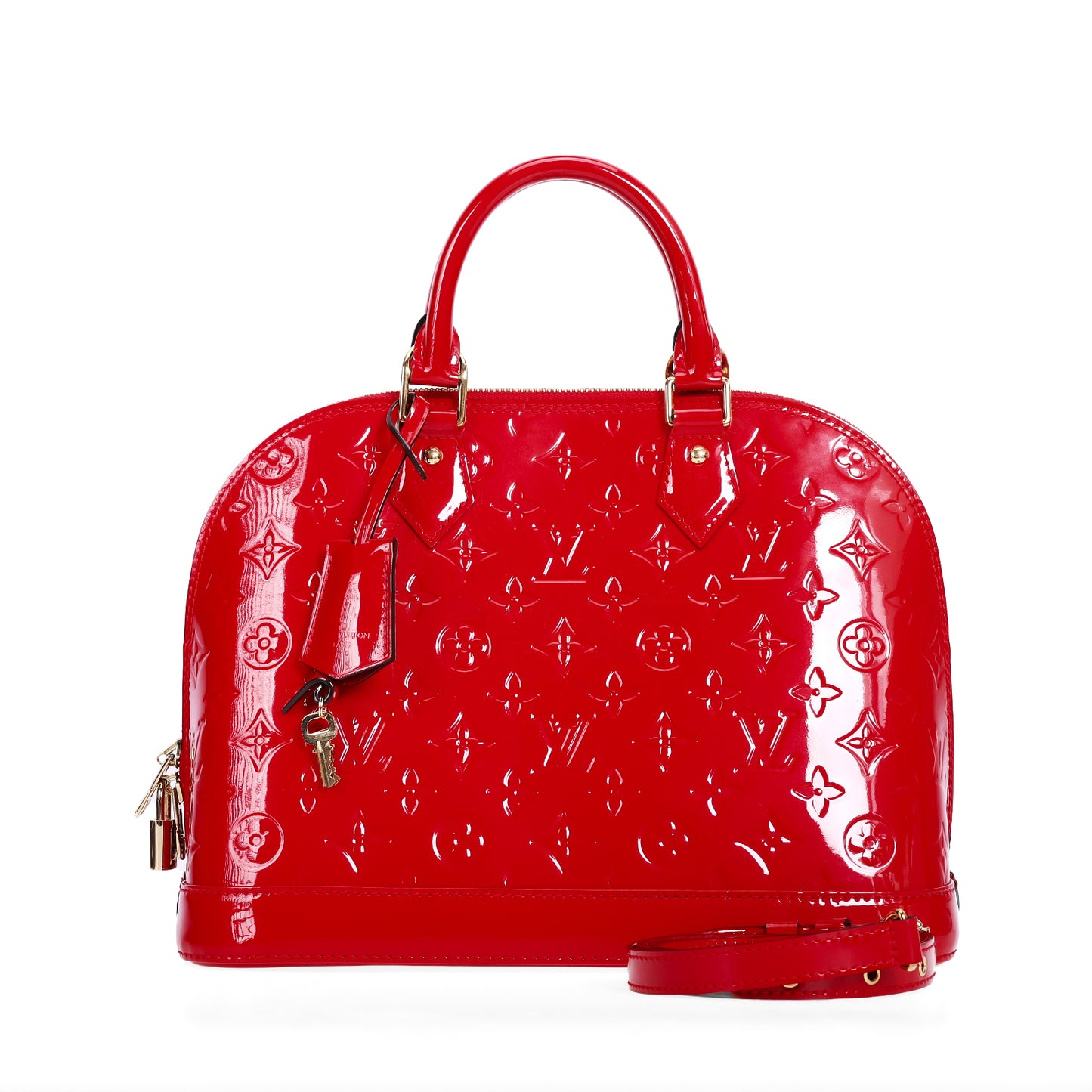 Pre-Owned Louis Vuitton Alma PM Red Patent Leather Shoulder Bag 72014458