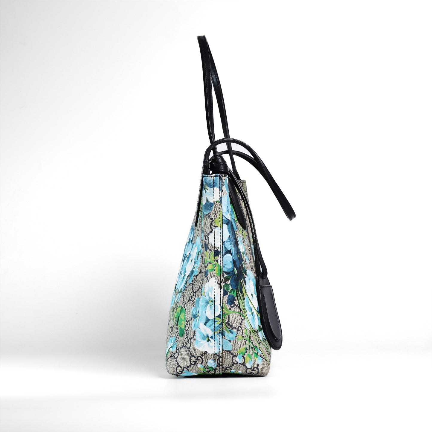 Pre‑Owned Gucci Ebony/Blue Floral GG Supreme coated canvas Tote Bag 73081933