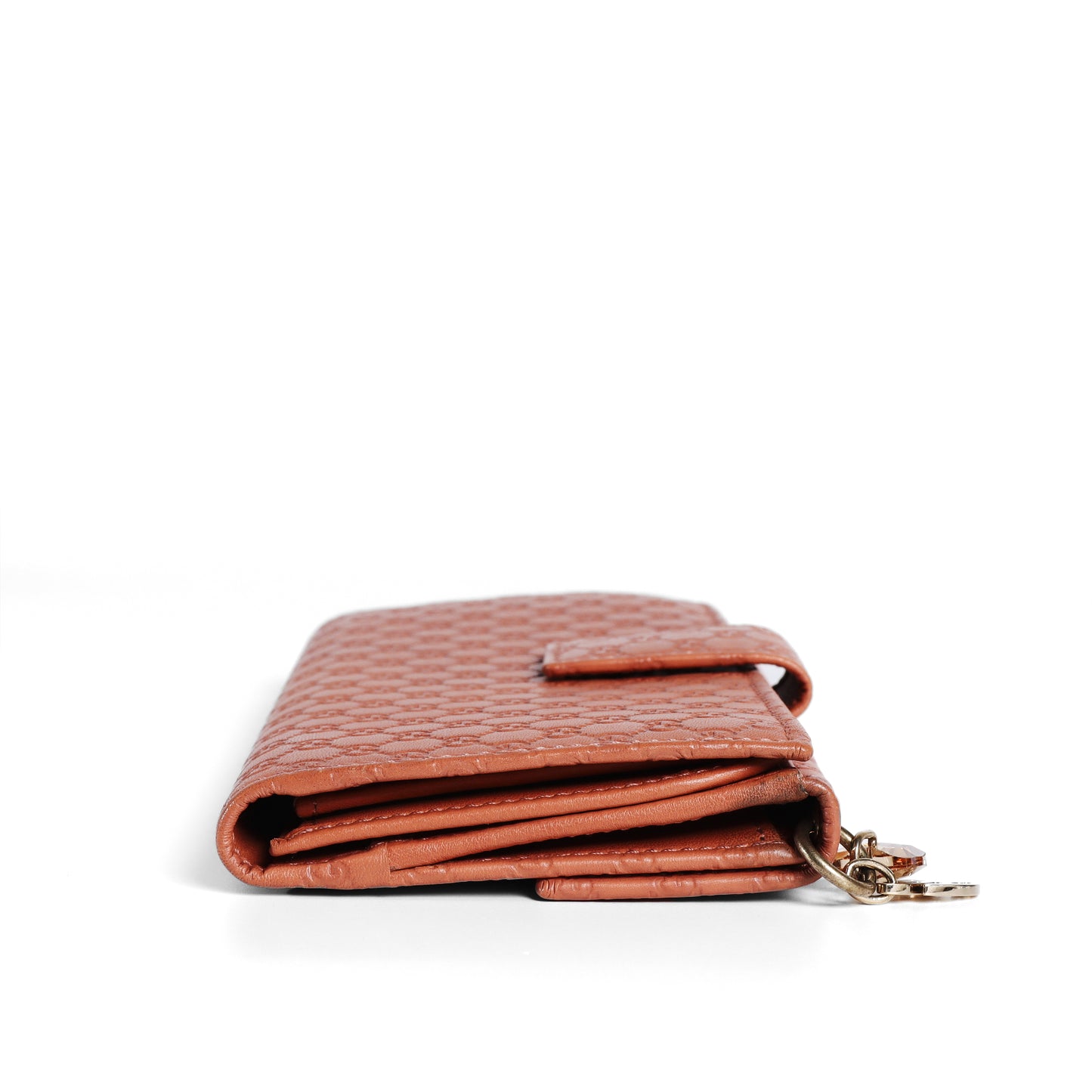 Pre-Owned Gucci Guccissima Salmon Pink Embossed GG Pattern Small Leather Goods 74317083