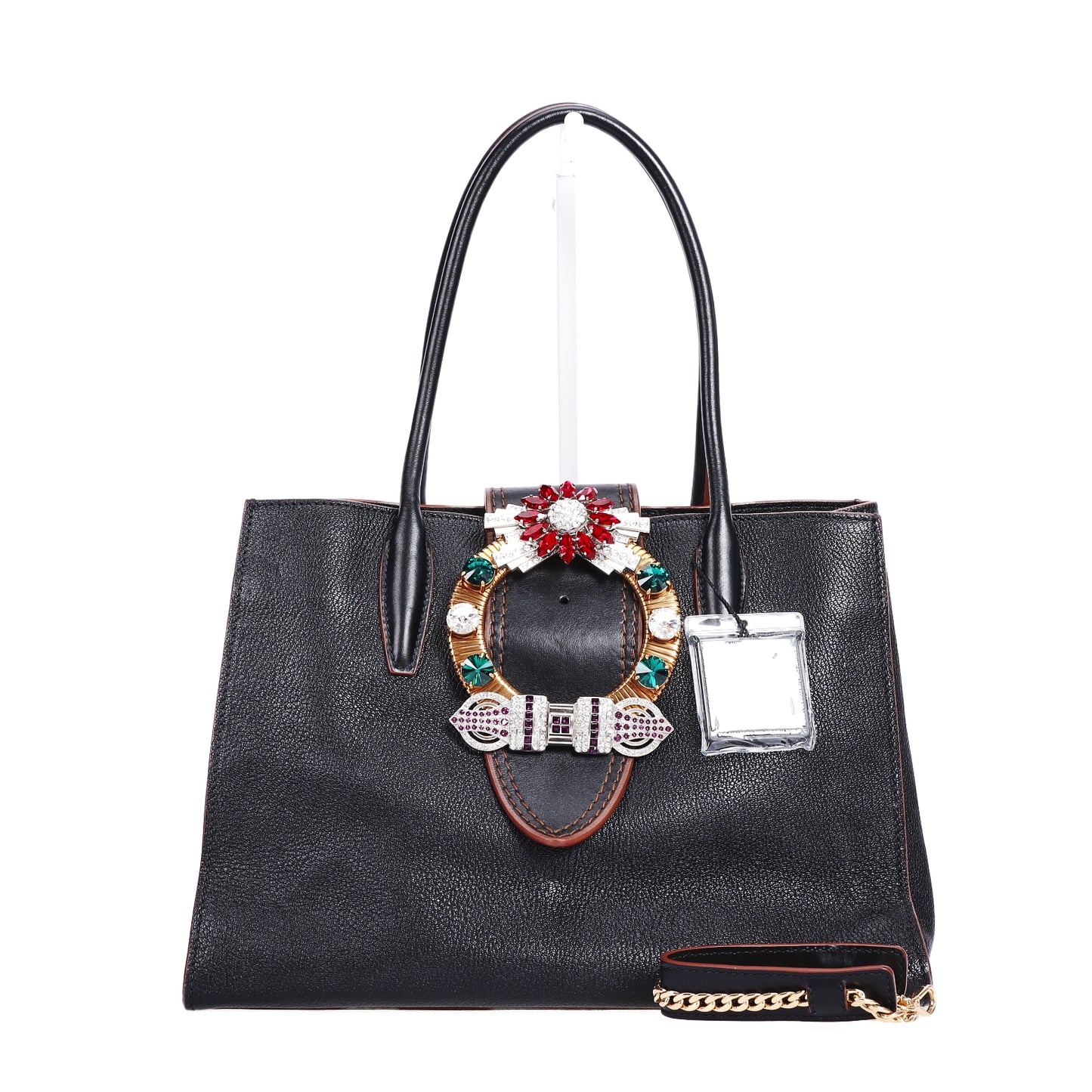 Pre-Owned Miu Miu Lady Black Calfskin Leather Shoulder Bag 74884407 c