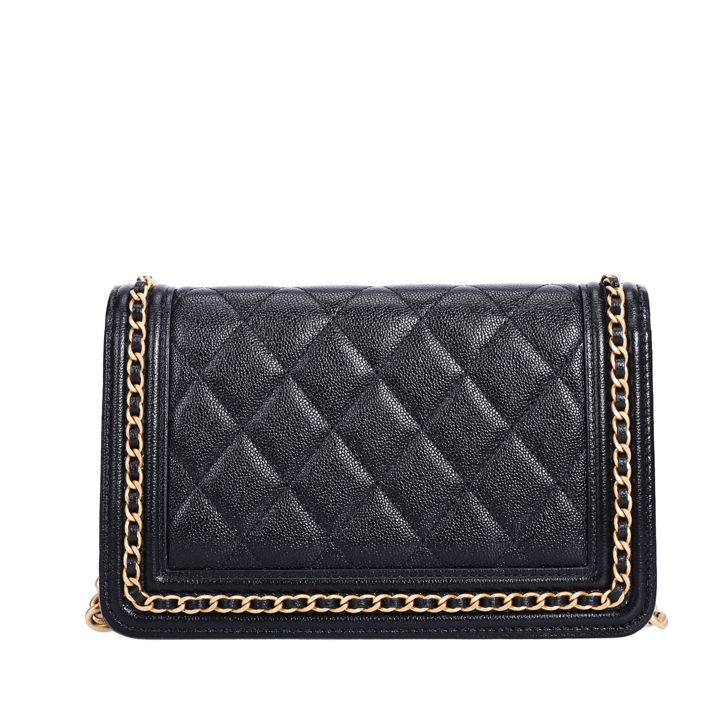 Pre-Owned Chanel Boy Bag Black Quilted Calfskin Leather Shoulder Bag 75124289