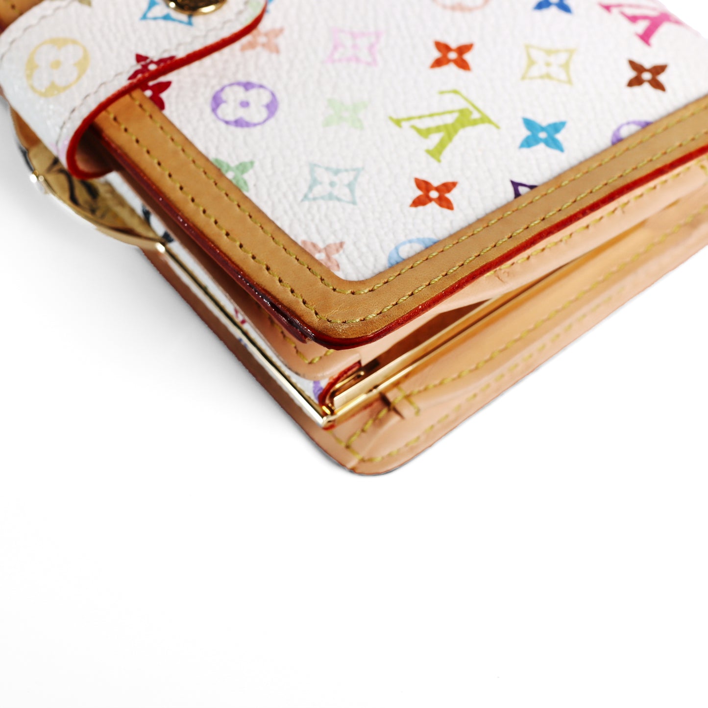 Pre-Owned Louis Vuitton Viennois White Murakami Coated Canvas Wallet 75139060