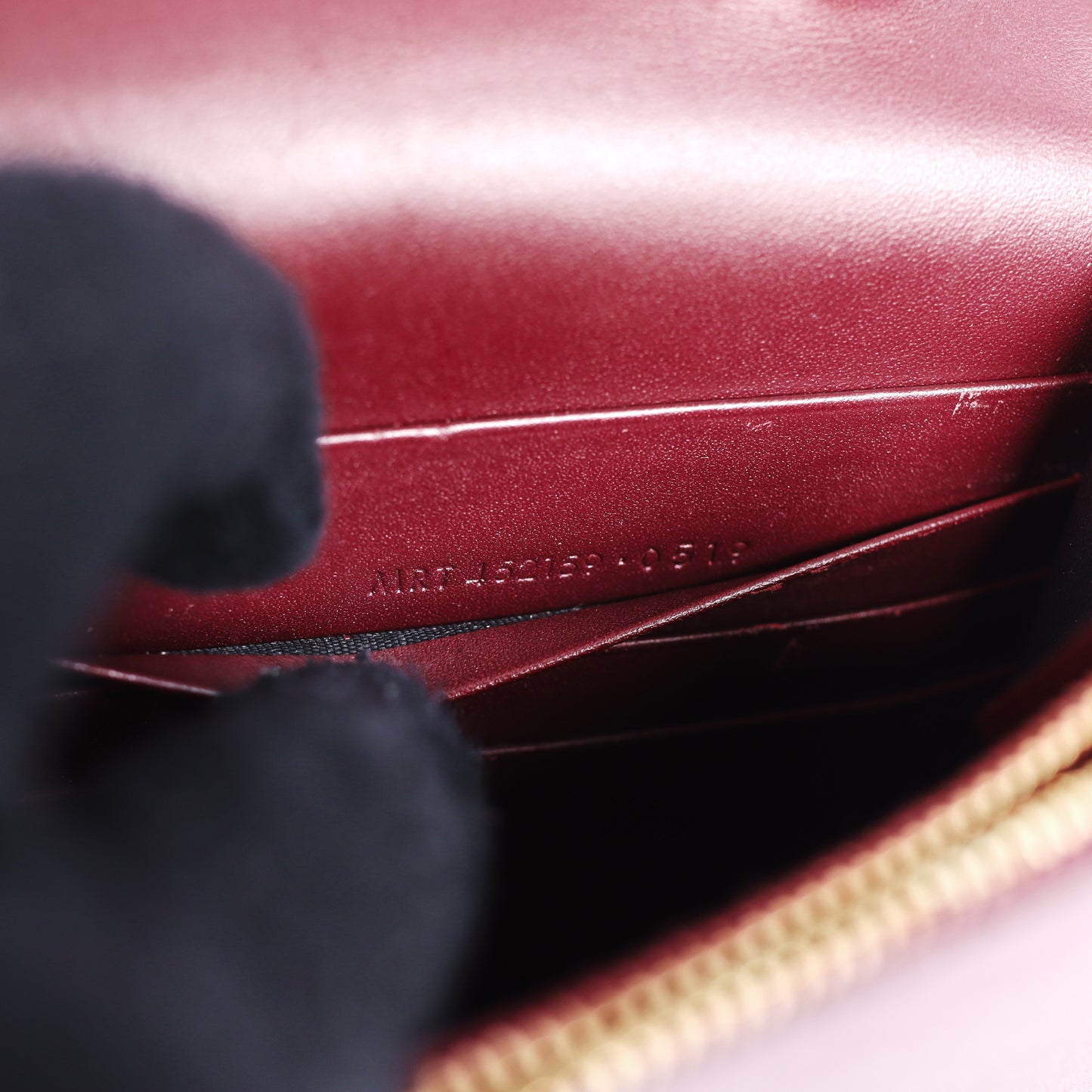 Pre-Owned Saint Laurent Kate Monogram Burgundy Calfskin Leather Wallet on Chain 76131252
