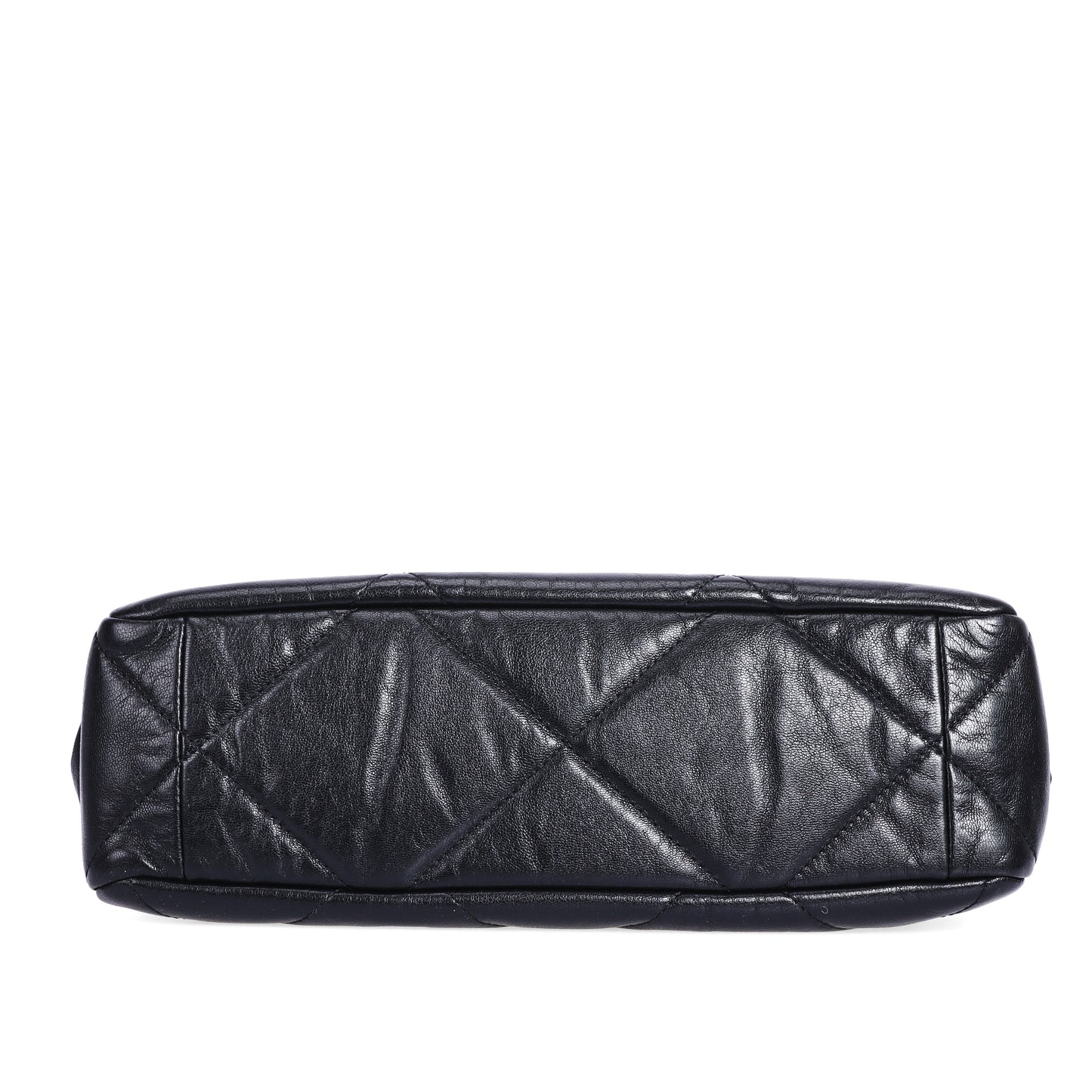 Pre-Owned Chanel 19 Bag Medium Black Quilted Lambskin Shoulder Bag 76394153