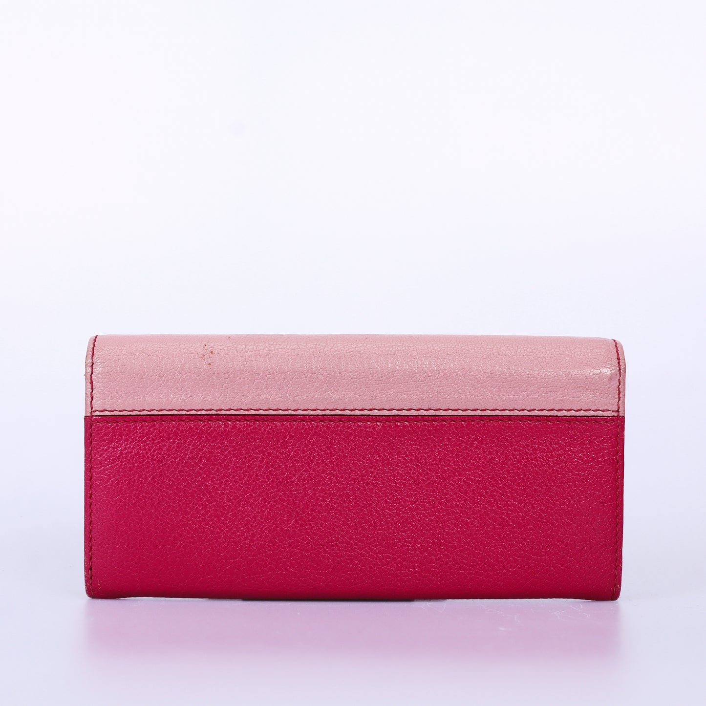 Pre-Owned Miu Miu Two-Tone Pink Calfskin Long Flap Wallet 77495357