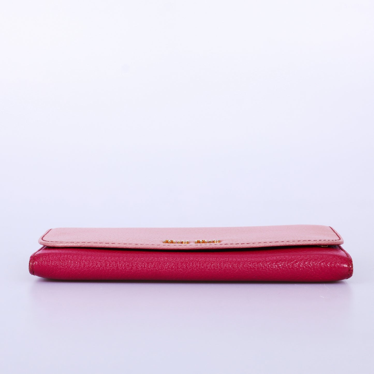 Pre-Owned Miu Miu Two-Tone Pink Calfskin Long Flap Wallet 77495357