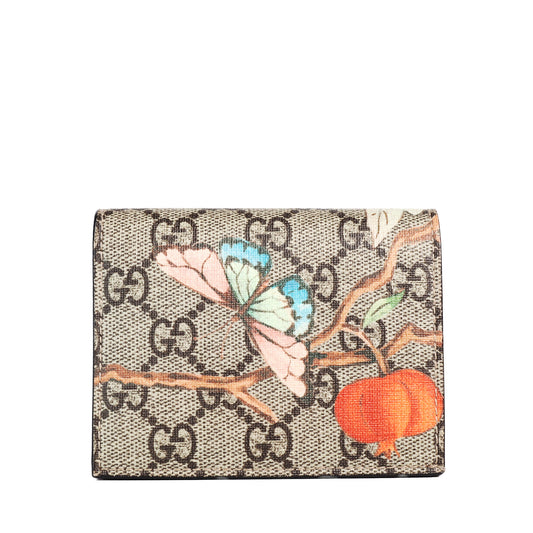 Pre-Owned Gucci Tian GG Supreme Beige Coated Canvas Wallet 77551854