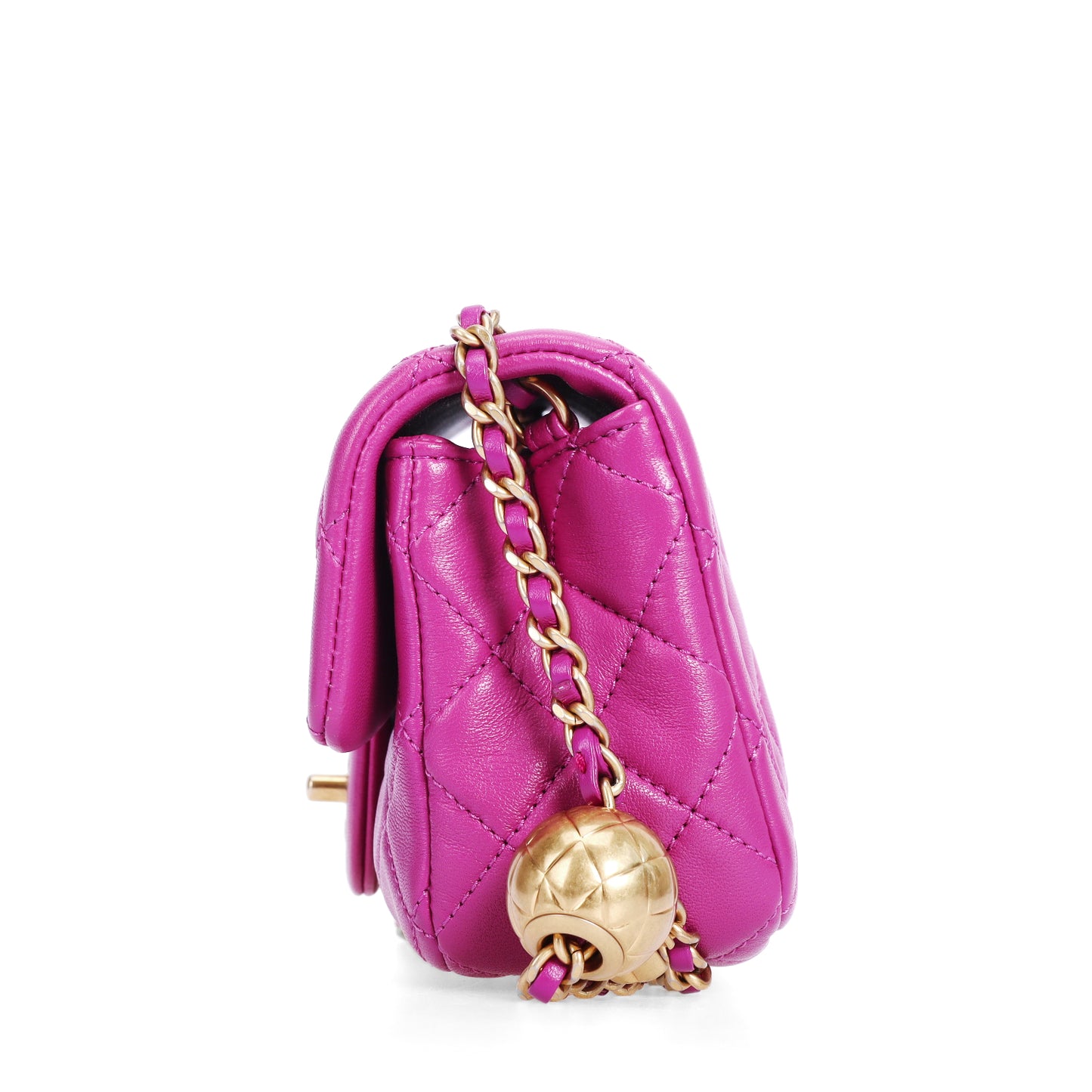 Pre-Owned Chanel Classic Flap Small Pink Quilted Lambskin Shoulder Bag 78155803