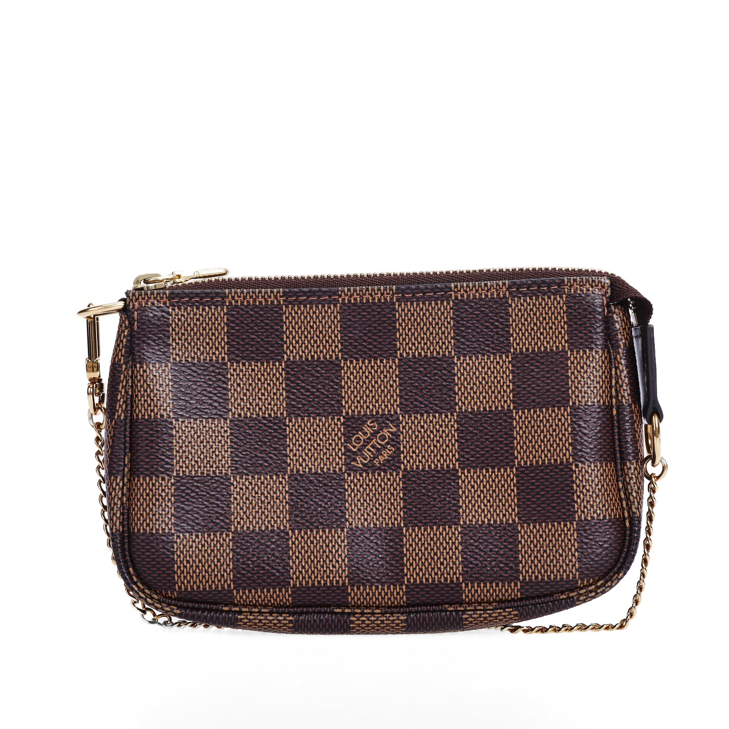 Pre‑Owned Louis Vuitton POCHETTE ACCESSORIES Brown Damier Ebene Coated Canvas Small Leather Goods 78629138