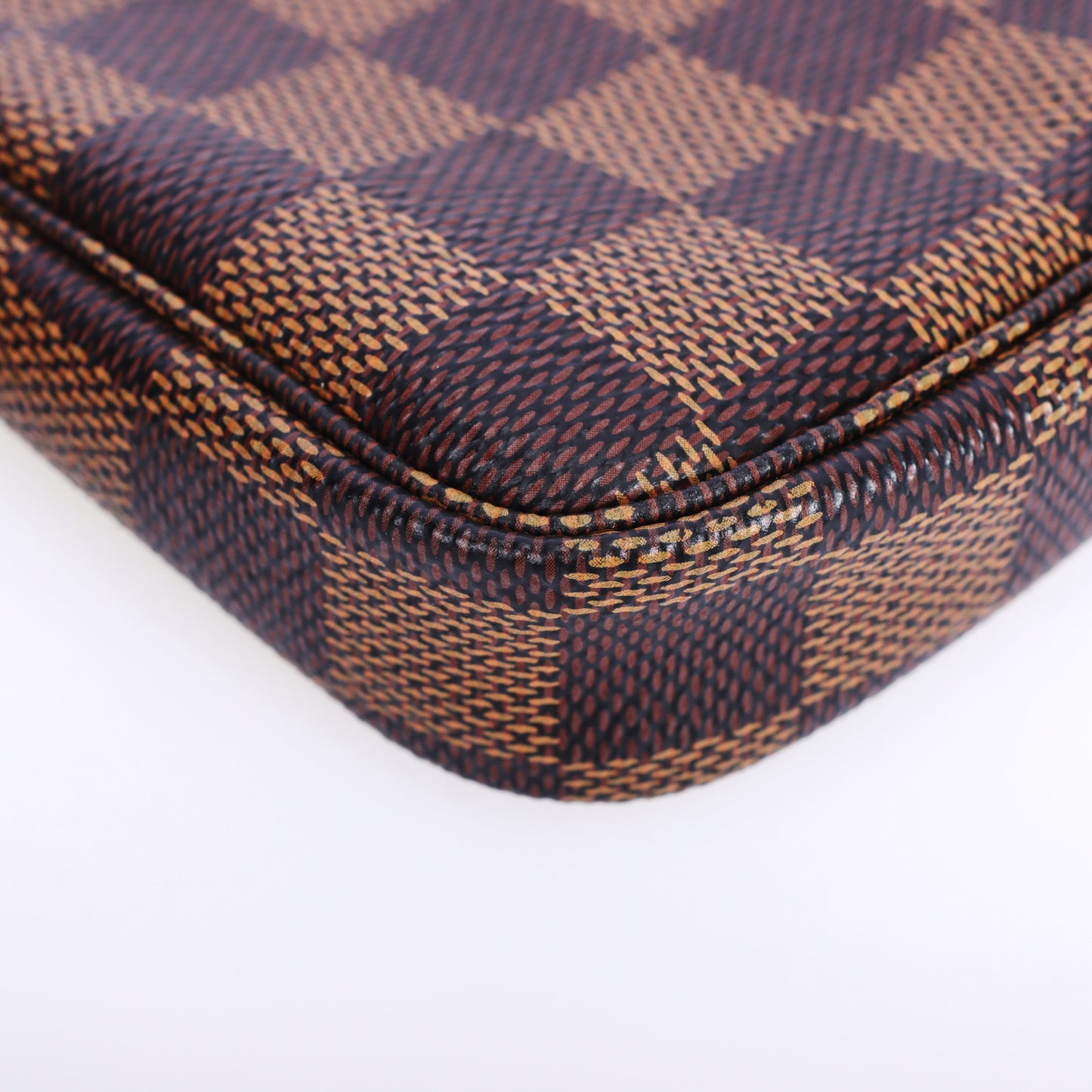 Pre‑Owned Louis Vuitton POCHETTE ACCESSORIES Brown Damier Ebene Coated Canvas Small Leather Goods 78629138