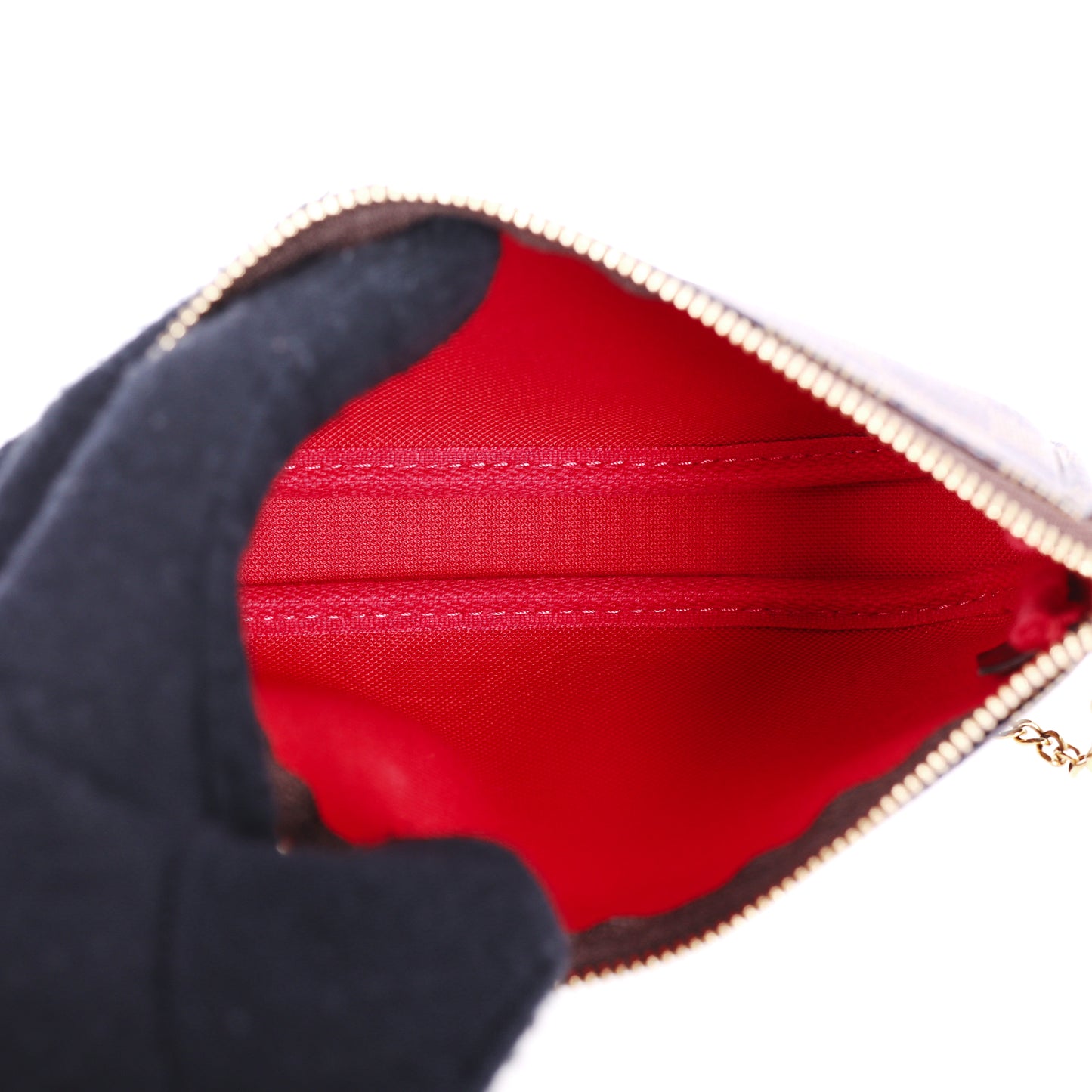Pre‑Owned Louis Vuitton POCHETTE ACCESSORIES Brown Damier Ebene Coated Canvas Small Leather Goods 78629138