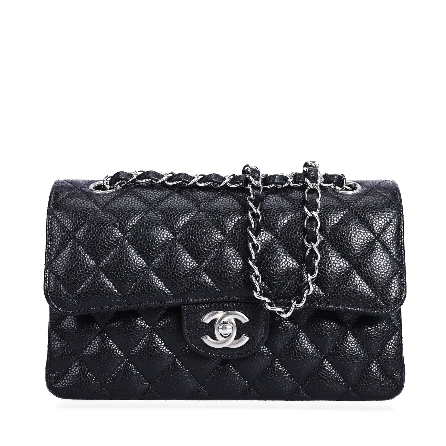 Pre-Owned Chanel Classic Flap Quilted Black Calfskin Leather Shoulder Bag 78928899