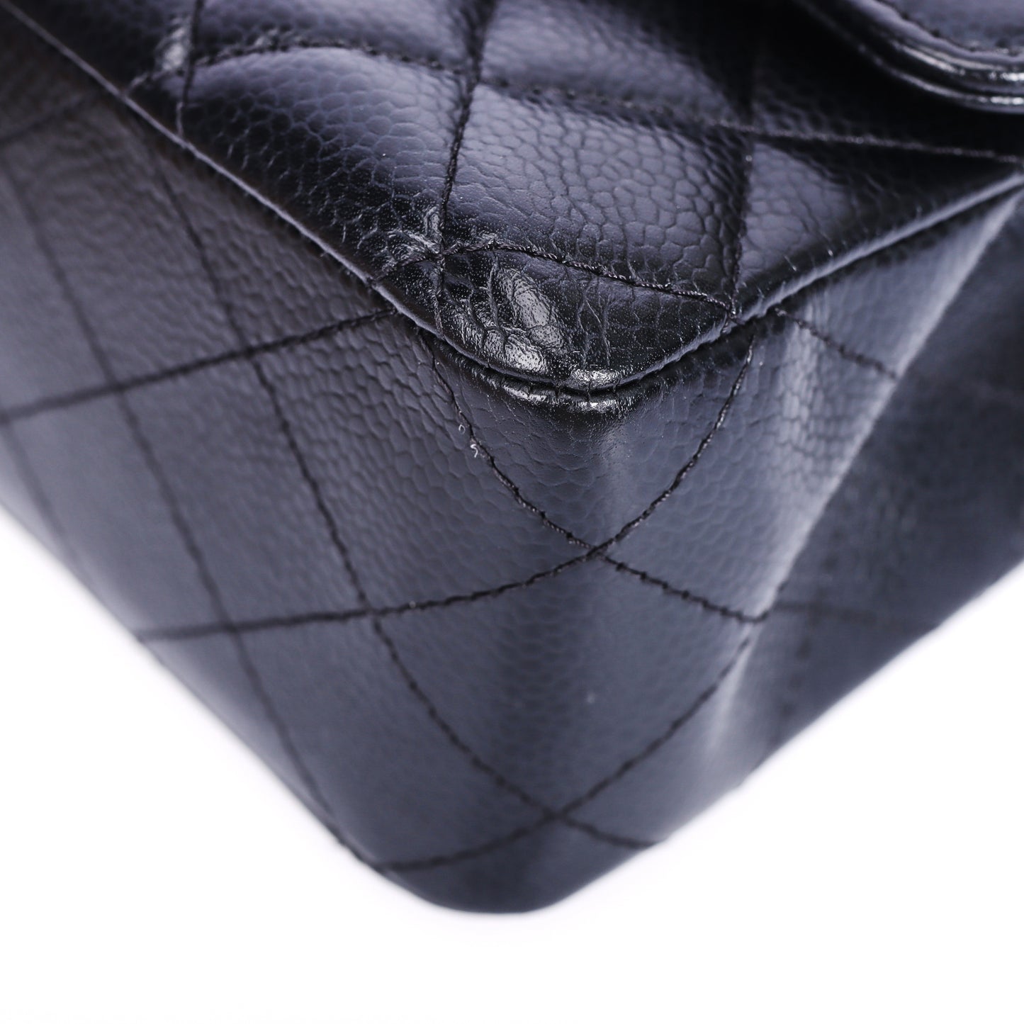 Pre-Owned Chanel Classic Double Flap Black Calfskin Leather Chain Shoulder Bag 79258893