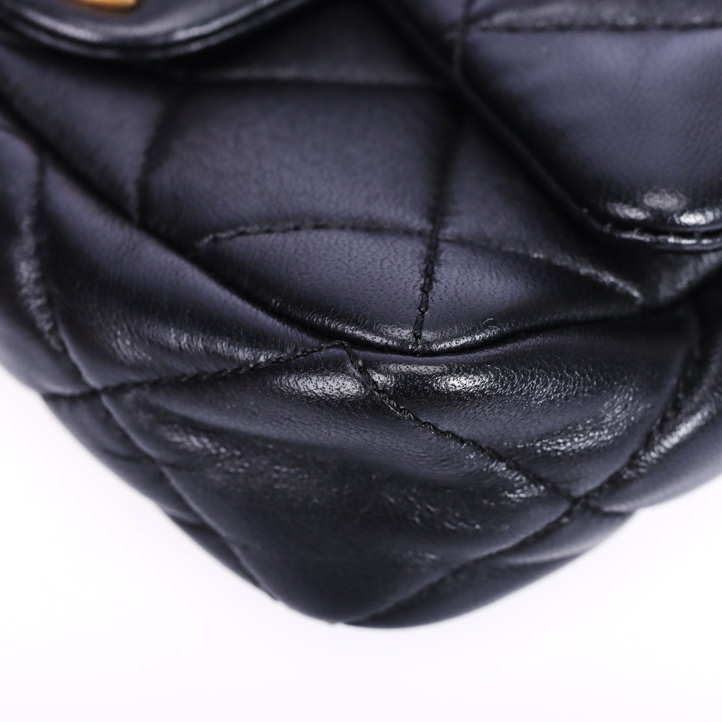 Pre-Owned Chanel Funky Town Flap Black Lambskin Leather Shoulder Bag 79304877