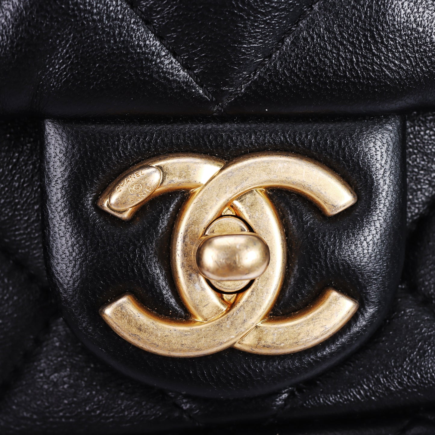 Pre-Owned Chanel Funky Town Flap Black Lambskin Leather Shoulder Bag 79304877