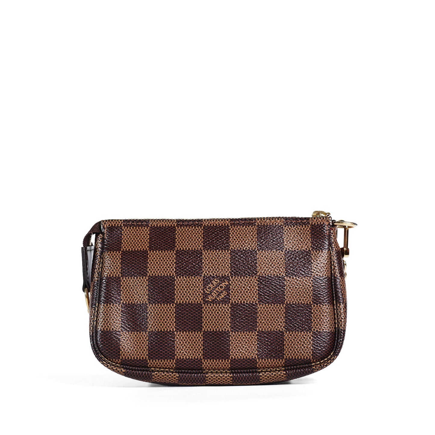Pre‑Owned Louis Vuitton POCHETTE ACCESSORIES Brown Damier Ebene Coated Canvas Wristlet 79717233