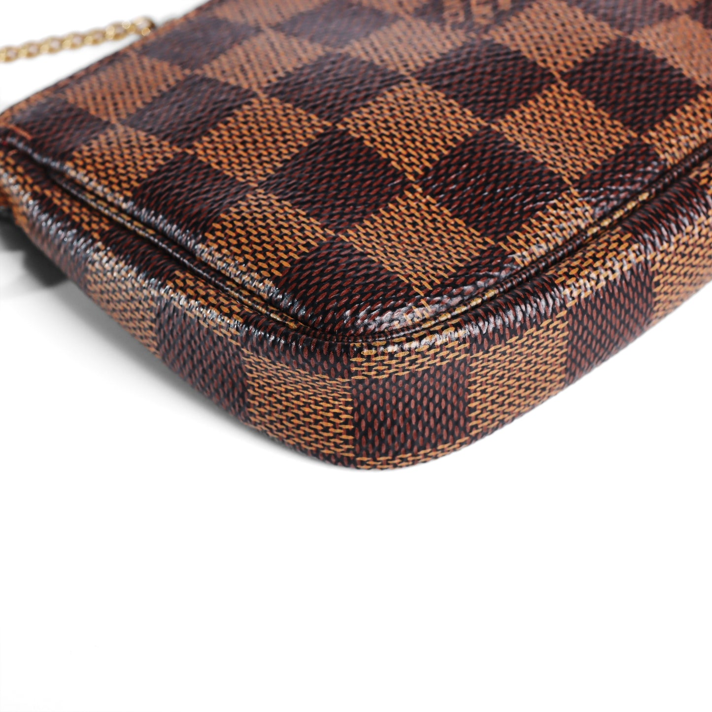 Pre‑Owned Louis Vuitton POCHETTE ACCESSORIES Brown Damier Ebene Coated Canvas Wristlet 79717233