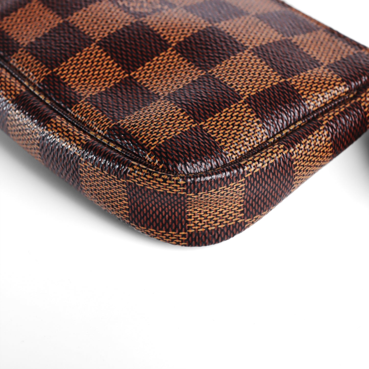 Pre‑Owned Louis Vuitton POCHETTE ACCESSORIES Brown Damier Ebene Coated Canvas Wristlet 79717233