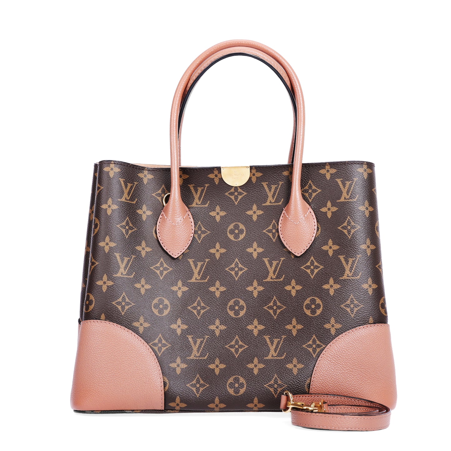 Pre-Owned Louis Vuitton Flandrin Brown Pink Monogram Coated Canvas Shoulder Bag 80875155