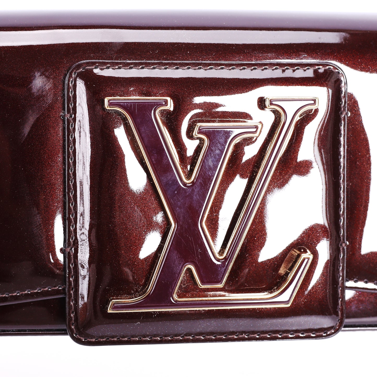 Pre-Owned Louis Vuitton Sobe Burgundy Patent Leather Clutch 81958183