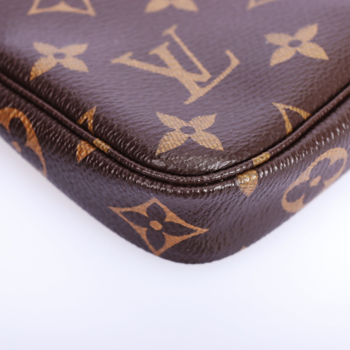 Pre-Owned Louis Vuitton  Pochette Accessoires Brown Damier Ebene Coated Canvas Small Leather Goods  83299268