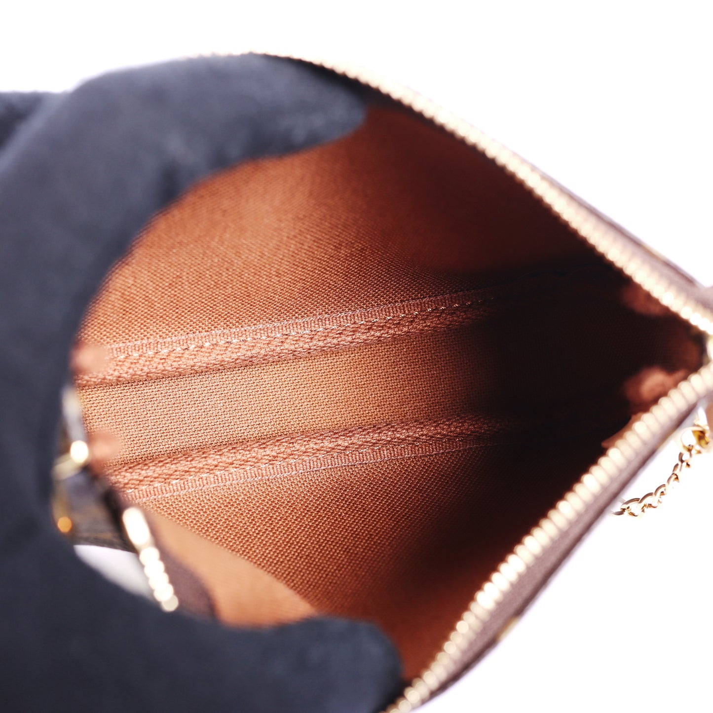 Pre-Owned Louis Vuitton  Pochette Accessoires Brown Damier Ebene Coated Canvas Small Leather Goods  83299268